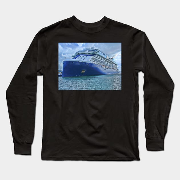 Celebrity Edge in San Juan, Puerto Rico Long Sleeve T-Shirt by tgass